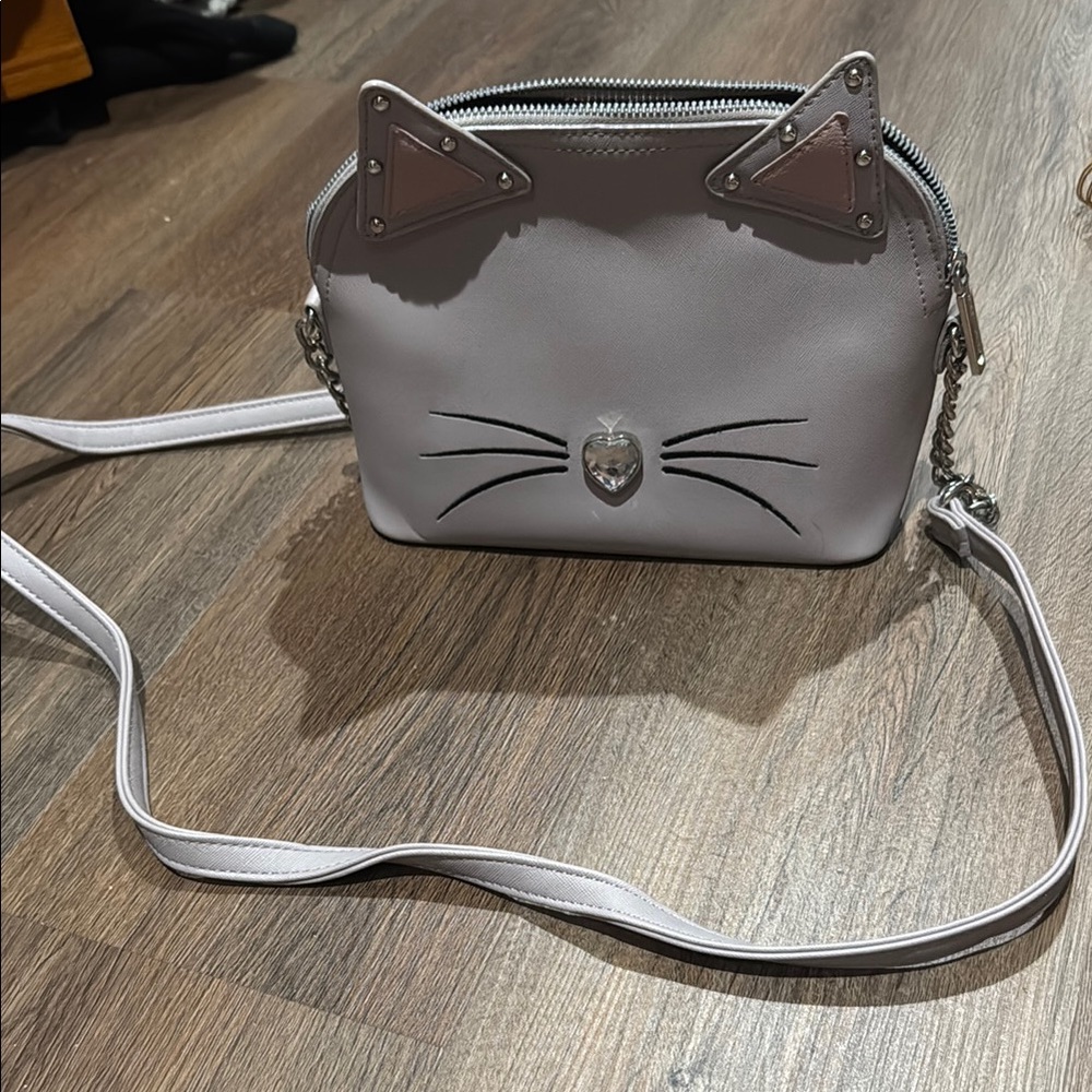 Betsey Johnson Gray Cat Crossbody Bag